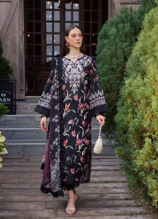 Nureh Gardenia Embroidered Lawn Doria Collection-Black Suit