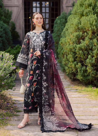 Nureh Gardenia Embroidered Lawn Doria Collection-Black Suit