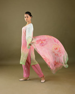 Cassata Crush Crepe Suit in Pink