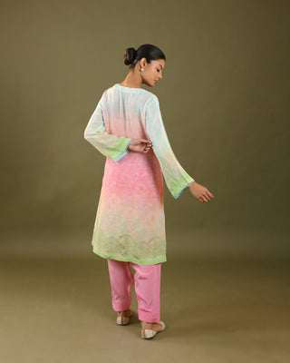 Cassata Crush Crepe Suit in Pink