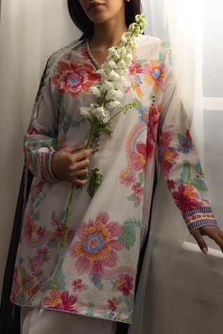 Coco By Zara Shahjahan Prints Collection -Off White Black Suit