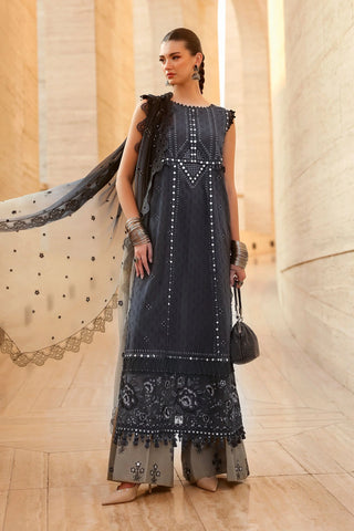 Maria B Lawn 26 Collection- Navy & Coffee Suit
