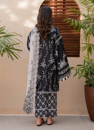 Roheenaz Summer In Bloom  Lawn Collection-Black White Multi Suit