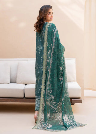 Roheenaz Summer In Bloom  Lawn Collection-Bottle Green Suit
