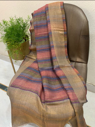 Exquisite Fine Wool Zari Stripes Stole – Luxury Winter Accessory by Siron C