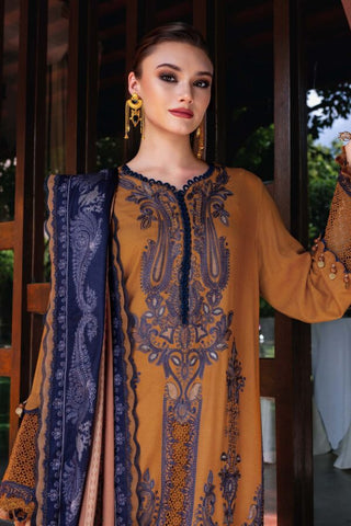 Maria B M Print Fall Winter Collection -Mustard Suit