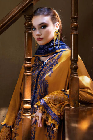 Maria B M Print Fall Winter Collection -Mustard Suit