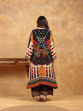 Digital Crepe 2 Pc Collection (Shirt Bottom)-Stitched-Black Yellow Set