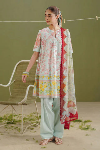 Coco By Zara Shahjahan Prints Collection -Ice Blue Suit