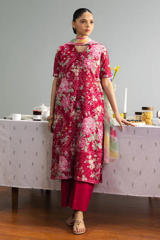 Coco By Zara Shahjahan Prints Collection - Magenta Suit