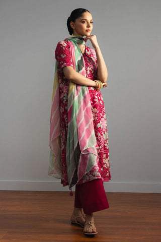 Coco By Zara Shahjahan Prints Collection - Magenta Suit