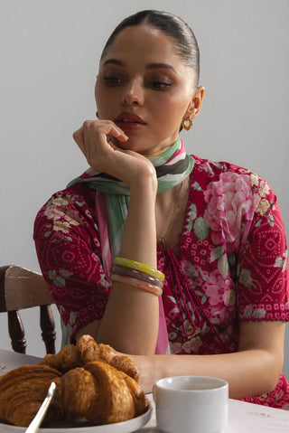 Coco By Zara Shahjahan Prints Collection - Magenta Suit