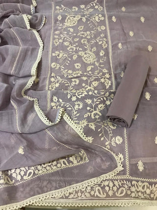 Pure Mul Cotton Suit with Fine Aari work Embroidery