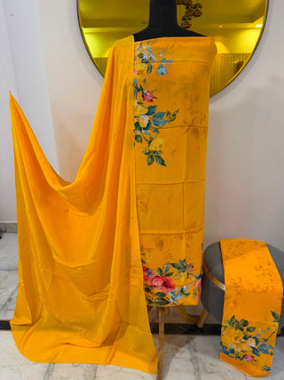 Siron C Crepe Digital Printed-Tangerine Suit