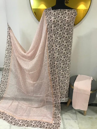 Siron C  Crepe Collection Digital Printed-Peach Pink Suit