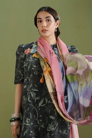 Coco By Zara Shahjahan Prints Collection -Charcoal Black Suit