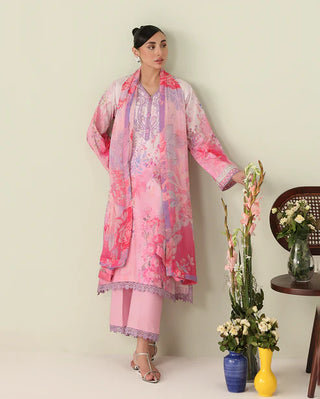 Roheenaz Rosette Lawn Collection-Baby Pink Suit