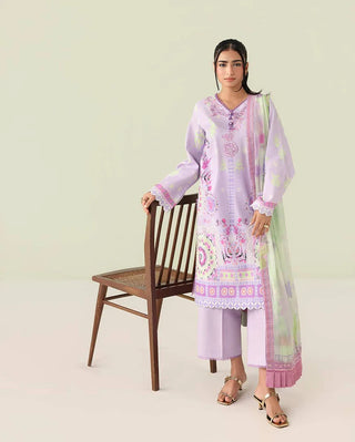Roheenaz Rosette Lawn Collection-Mauve Suit