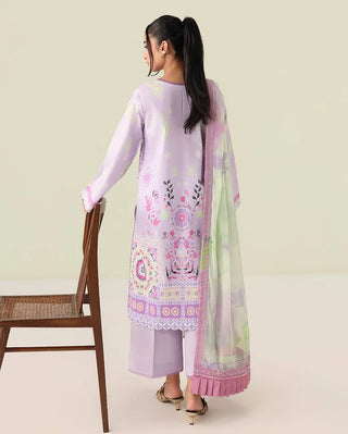 Roheenaz Rosette Lawn Collection-Mauve Suit