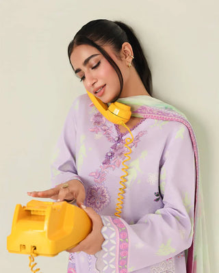 Roheenaz Rosette Lawn Collection-Mauve Suit