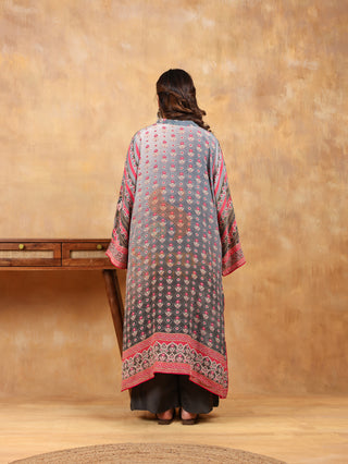 Rose Quartz Crepe Suit in Grey- Stitched