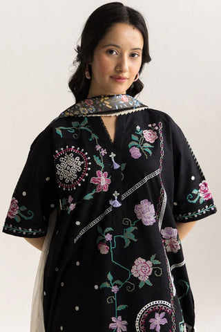 Coco Lawn Embroidered Collection by Zara Shahjahan-Black Suit