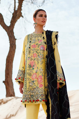 Zaha by Khadija Shah Lawn Collection- Yellow Suit