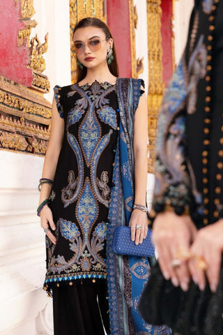 Maria B M Print Fall Winter Collection -Black Blue Suit