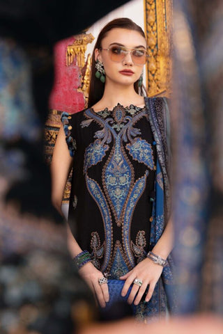 Maria B M Print Fall Winter Collection -Black Blue Suit