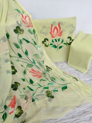 Cotton Hand Paint- Lotus Green Suit