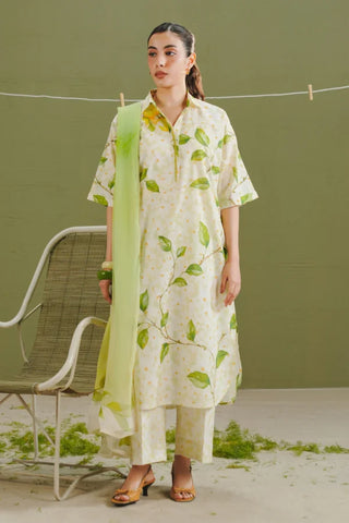 Coco By Zara Shahjahan Prints Collection -Lime Green Suit