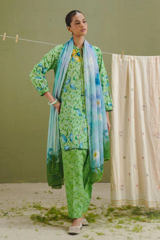 Coco By Zara Shahjahan  Prints Collection -Pear Green Suit