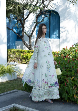 Elaf Premium Santorini Prints Collection- Creme Multi Suit