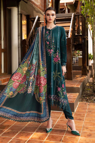 Maria B M Print Fall Winter Collection -Teal Green Suit
