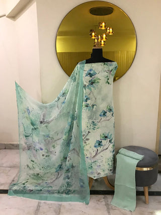 Digital Crepe Printed- Aquamarine Suit