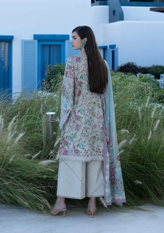 Elaf Premium Santorni Prints Collection-Beige Green Suit