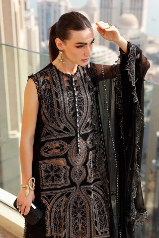 Maria B Lawn 26 Unstitched Collection-Black & Coffee Suit