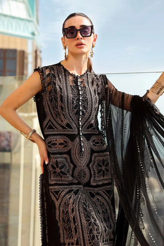 Maria B Lawn 26 Unstitched Collection-Black & Coffee Suit