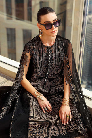 Maria B Lawn 26 Unstitched Collection-Black & Coffee Suit