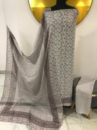 Siron C Crepe Digital Printed-Silver Grey Multi Suit