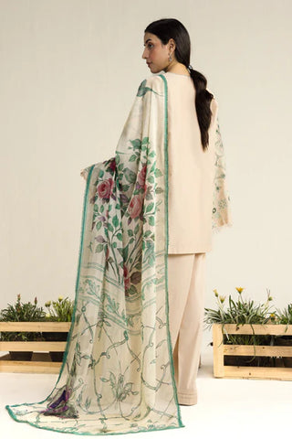 Coco Lawn Embroidered Collection by Zara Shahjahan-Beige Green Suit