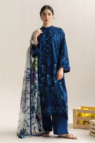 Coco Lawn Embroidered Collection by Zara Shahjahan-Navy Blue Suit