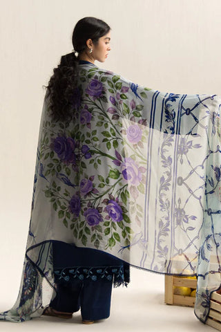 Coco Lawn Embroidered Collection by Zara Shahjahan-Navy Blue Suit