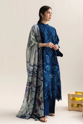 Coco Lawn Embroidered Collection by Zara Shahjahan-Navy Blue Suit
