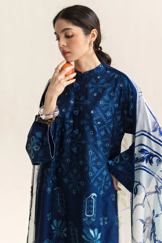 Coco Lawn Embroidered Collection by Zara Shahjahan-Navy Blue Suit