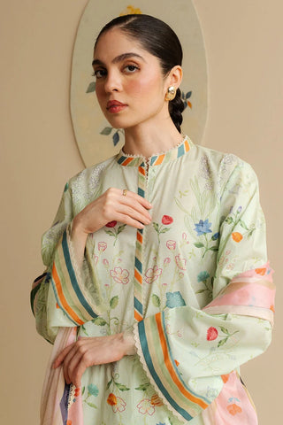 Coco By Zara Shahjahan Prints Collection -Mint Green Suit