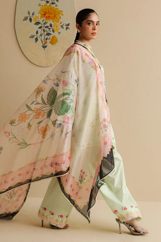 Coco By Zara Shahjahan Prints Collection -Mint Green Suit