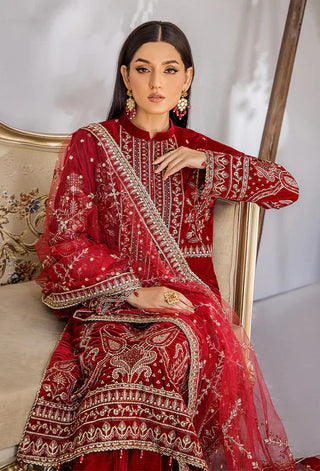 Adan Libas Velvet Plachi Collection- Red Suit