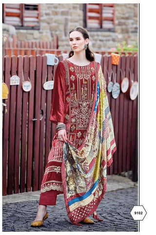 Aiqa Qataar Velvet Collection  – Embroidered Velvet Festive 3-Piece Salwar Kameez