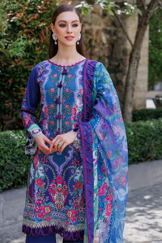 Jade Bliss Linen Winter Embroidered Collection -Navy Blue Suit